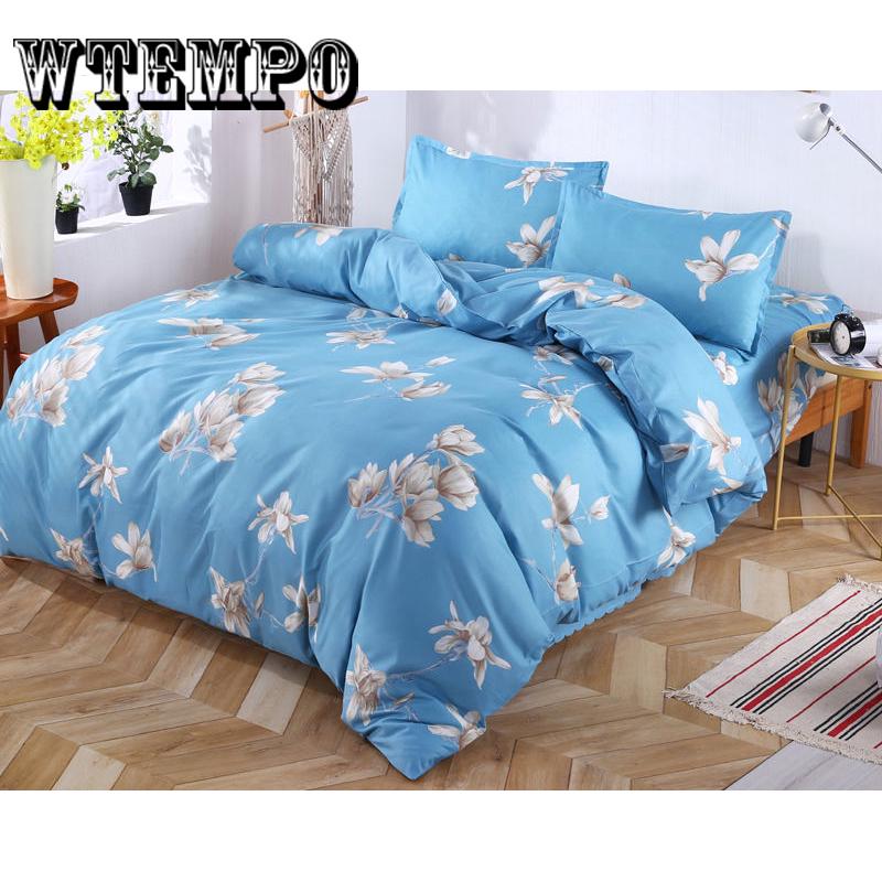 Brand 3pcs Bedding Set Bedclothes Soft Comforter Duvet Cover +Pillowcase Set Bed Line