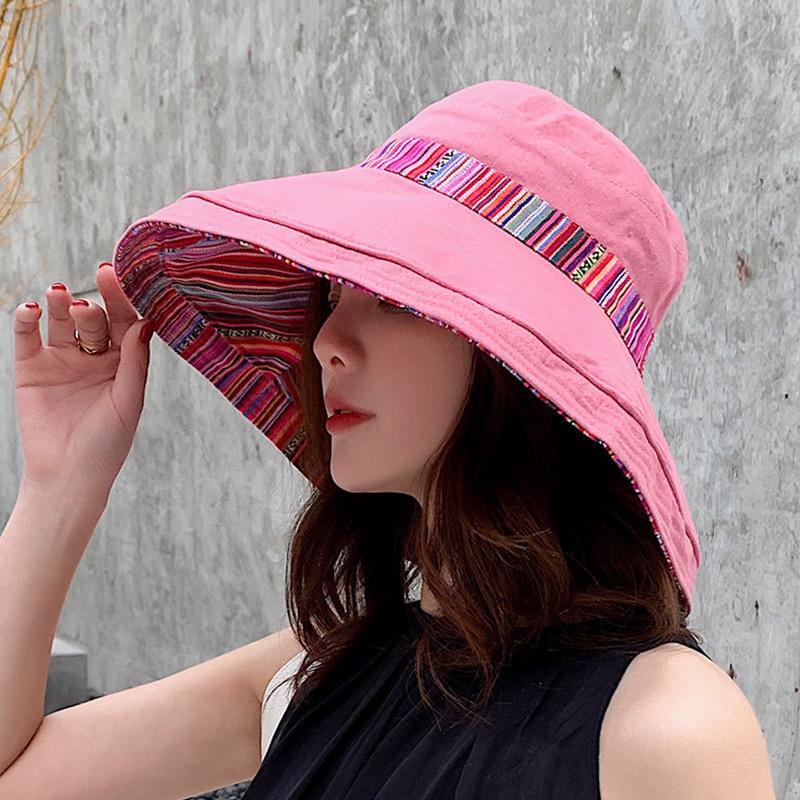 Double-sided Fisherman Hat Female Big Along The Net Red Wild Summer Hat Female Sun Hat Sun Hat Four Seasons Basin Hat