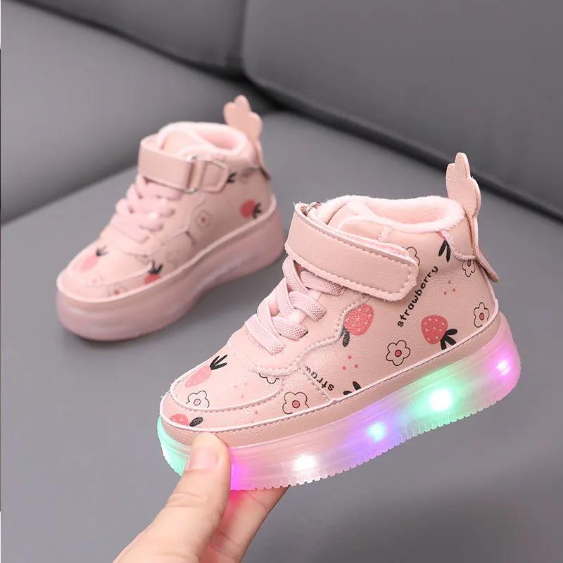 Baby Cotton Shoes Winter Two Cotton Light Toddler Children's Shoes 1-3-year-old Girls' Plush Sneakers Children's Casual Shoes Trend