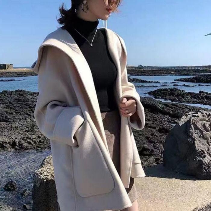 Double-sided Autumn and Winter All-match Woolen Coat French Cloak Woolen Coat Female Student Jacket