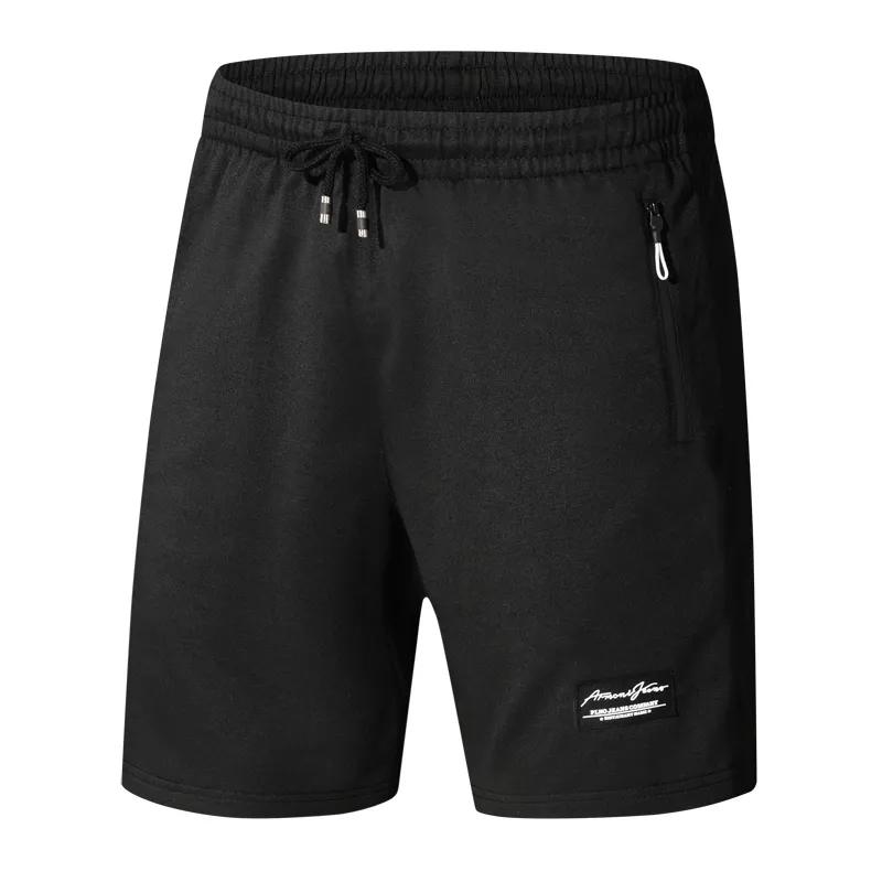 Knitted Shorts Men's Summer Sports and Leisure Five-point Pants Summer Pockets with Zipper Loose Men's Beach Pants