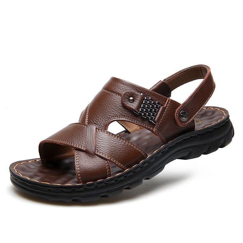 Leather Men's Sandals Summer Beach Shoes Men's Sandals Men's Shoes Leather Sandals and Slippers