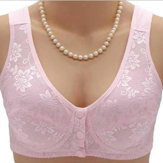 Middle-aged and Elderly Breast-receiving Adjustment Type No Steel Ring Large Size Front Buckle Underwear Thin Vest-style Female Mother's Bra