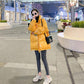 Glossy Student Women's Cotton-padded Jacket Cotton Clothes Loose Thick Winter Jacket for Women Mid-length Female Jacket Coat