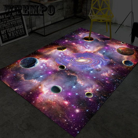 Modern 3D Dream Aesthetic Star Art Carpet Living Room Tea Table Bedside of Bedroom Space Rug