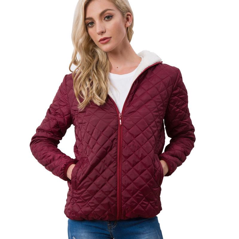 Slim Winter Cotton-padded Jacket Women's Short Light Thin Padded Jacket Plus Velvet Padded Padded Jacket Women's Imitation Lamb Velvet Coat