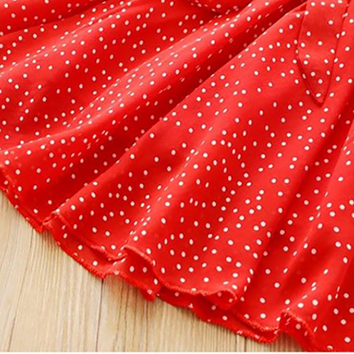 Toddler Child Baby Girls' Polka Dot Printing Suspender Ruffle Sleeveless Princess Dress