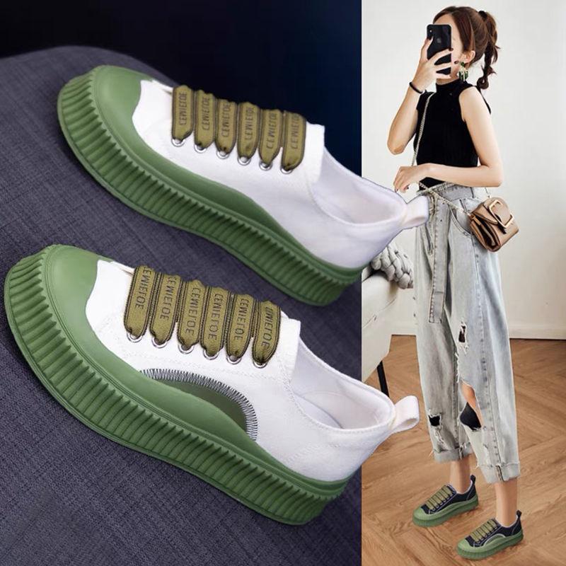 Canvas Shoes Female Summer Thick-soled White Shoes Female Students Korean Version of Wild Board Shoes Niche Original Shoes Women