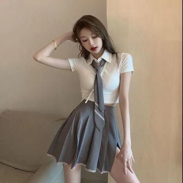 Female Evening Club Skirt Suit Summer Vintage Two-piece Set Slim Party Skirt Set Short Streetwear Skirt Set