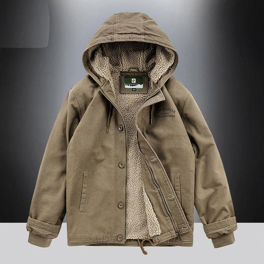 Winter Men's N1 Deck Jacket Padded Jacket Thicken Plus Fleece Cotton Jacket Retro Workwear Jacket Lamb Velvet Jacket