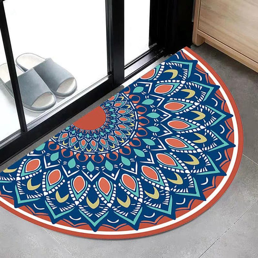 Semi-circular Carpet Home Pad Door Pad Bedroom Carpet Door Pad Home Water Absorption Non-slip Enters The Door Pad Door Carpet