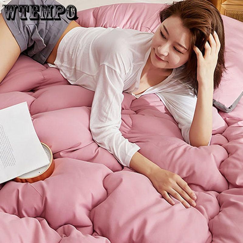 Winter Quilt Solid Color Thickened Washed Quilt Core Three-dimensional Warm Winter Quilt Quilt Double Bedding Bed Linings