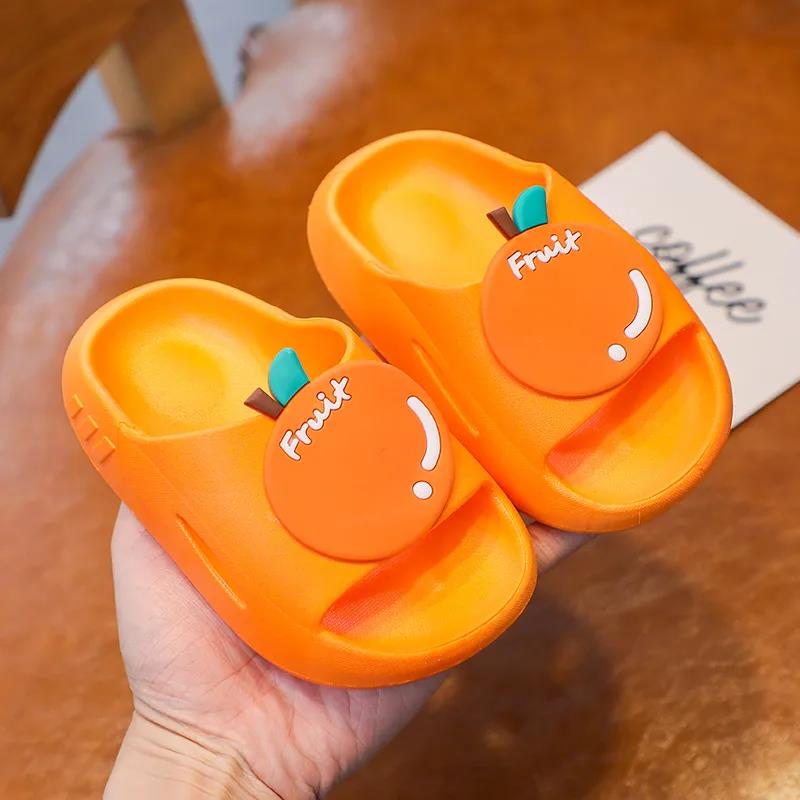 New Cute Kids Slippers Fruit Children Baby Home Slippers Waterproof Breathable Non-slip Boys Girls Home Shoes Cute