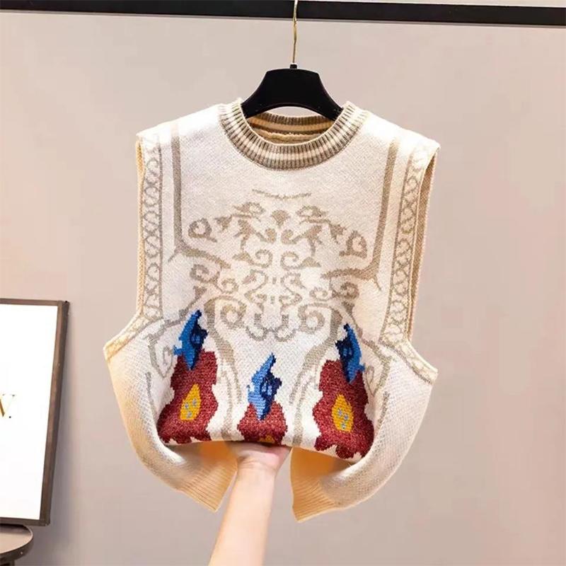 Women's Waistcoat Spring and Autumn Wear 2021 Knit Vest Waistcoat Korean Style Outer Sweater