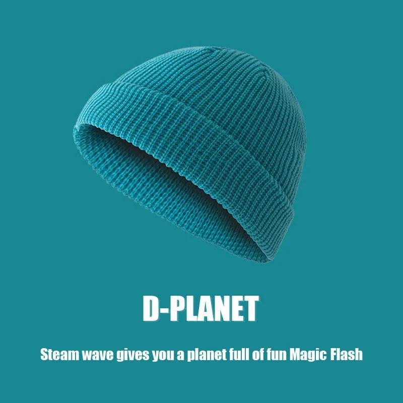 Fashion Hip Hop Beanie Knitted Hat Men Skullcap Women Winter Autumn Warm Brimless Baggy Melon Cap Cuff Docker Fisherman Beanies Hats Solid Color