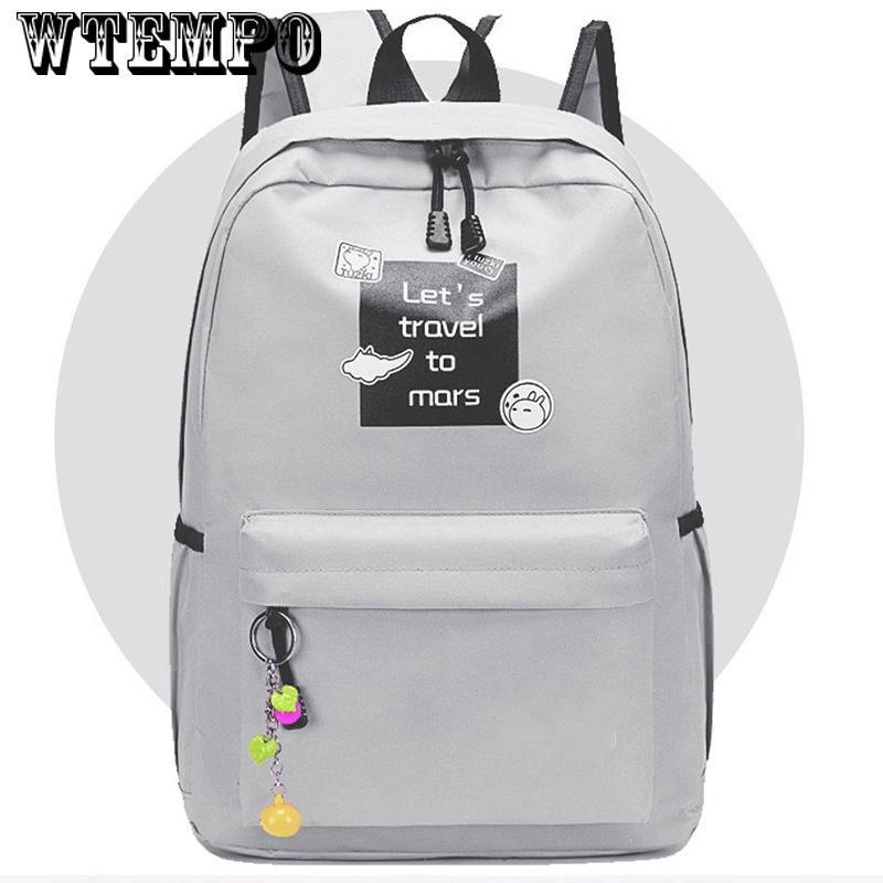 Backpack Girls Boys Letter School Bag Travel Satchel Women Shoulder Rucksack