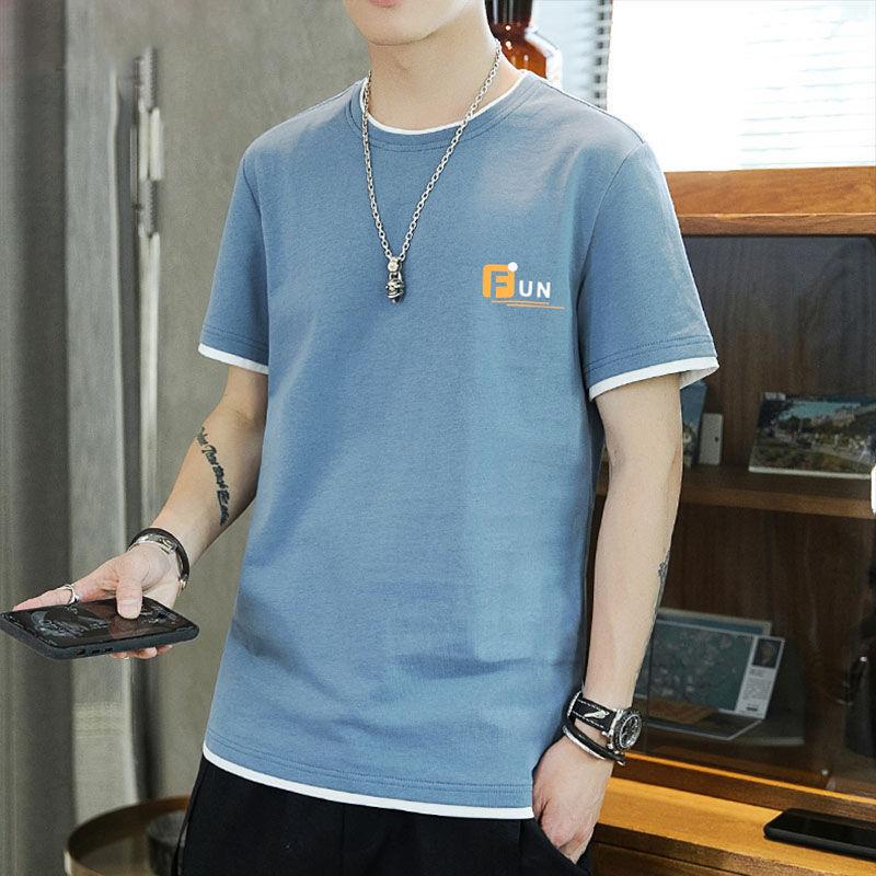 Men's Short-sleeved T-shirt Clothes Trend Wild Handsome Half-sleeved T-shirt Summer Men's Shirt