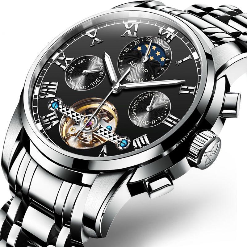 Men's Watches Top Brand Luxury Business Machinery Sport Wristwatch Mens Waterproof Tourbillon Clock