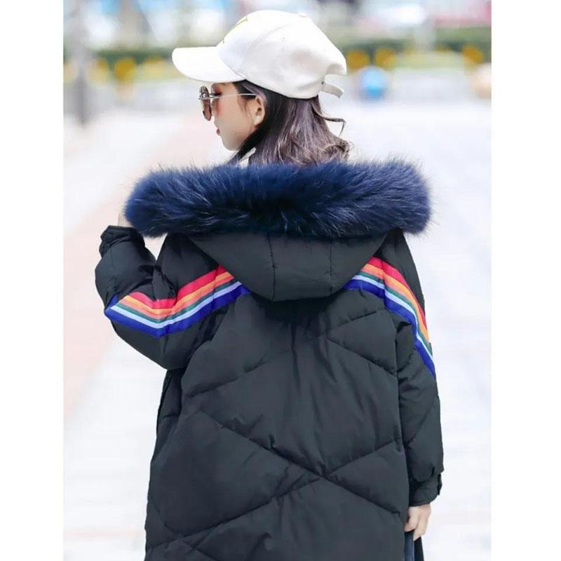 Girls' Winter Padded Down Padded Jacket Korean Girl Mid-length Coat Warm and Windproof Top