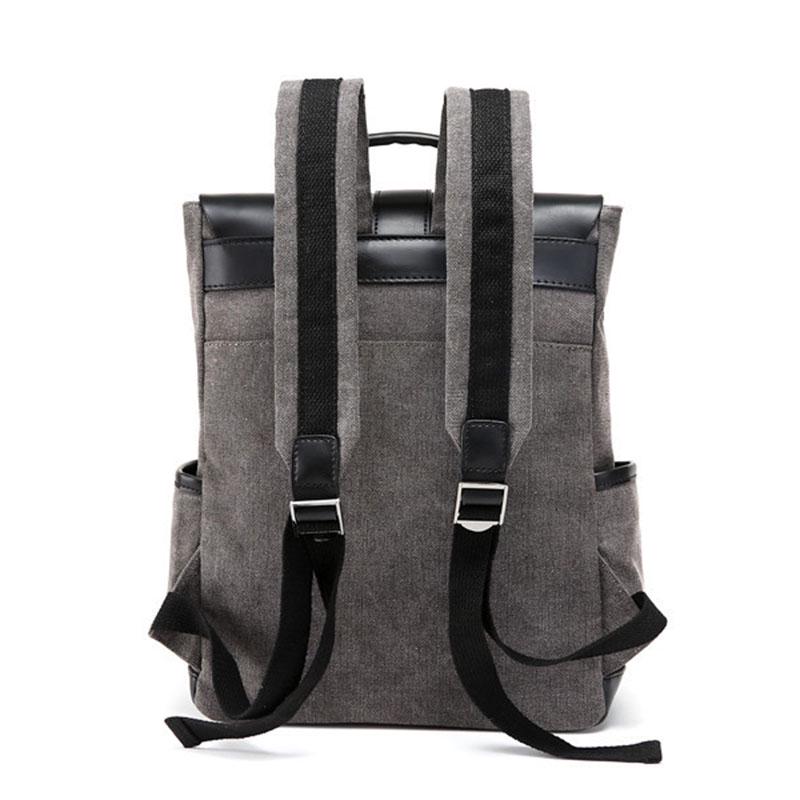 Canvas Backpack Men Color Matching Anti-theft Waterproof Student Book Computer Outdoor Travel Bags