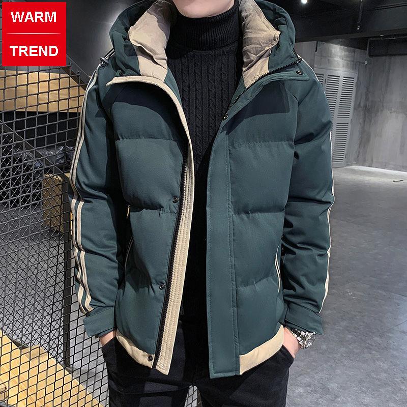 Winter Trend Domineering Cotton Coat Hooded Men's Short Thick Warm Fashion Tooling Jacket