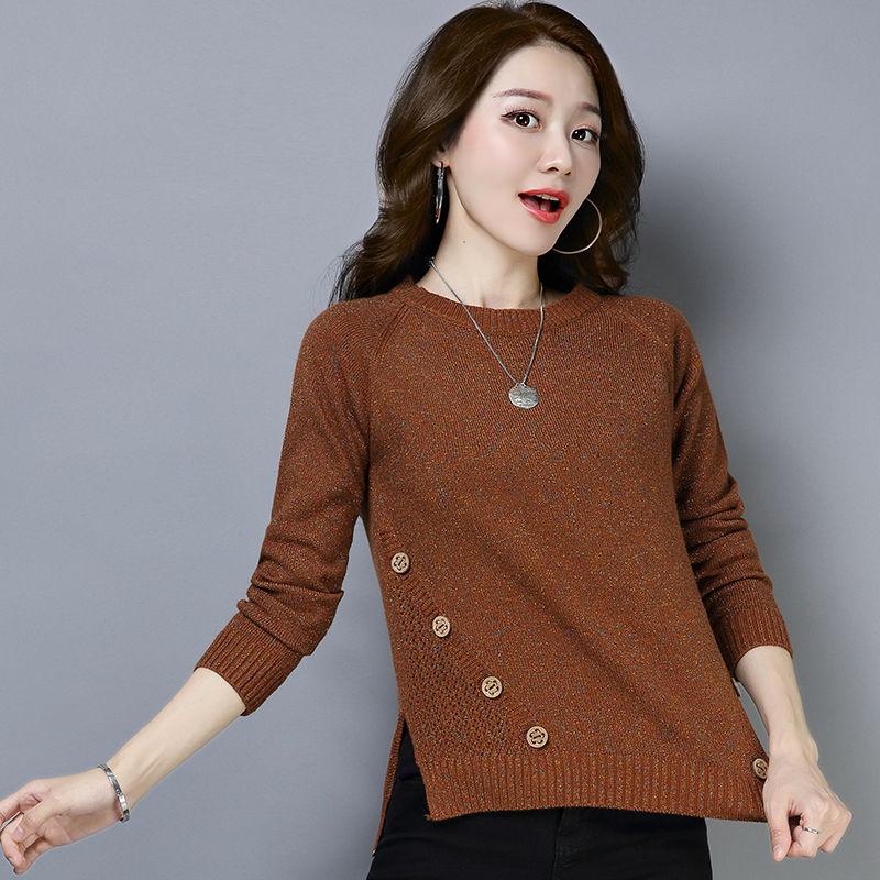 Autumn and Winter Loose Short Sweater Pullover Is Thin Knit Bottoming Shirt All-match Casual Women's Top