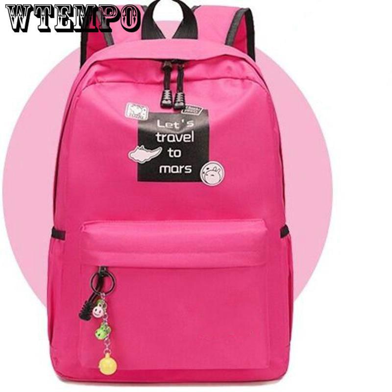 Backpack Girls Boys Letter School Bag Travel Satchel Women Shoulder Rucksack