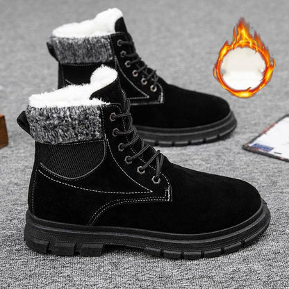 Winter Men's Plus Velvet Padded Snow Boots Men's Warm High-top Martin Boots Cotton Shoes Non-slip Cotton Boots