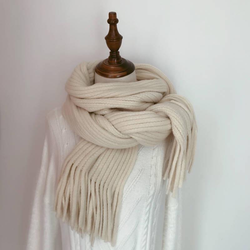 Winter Scarf Women Knitting Wool Scarves Knitted Thicken Warm Shawl Student Scarf