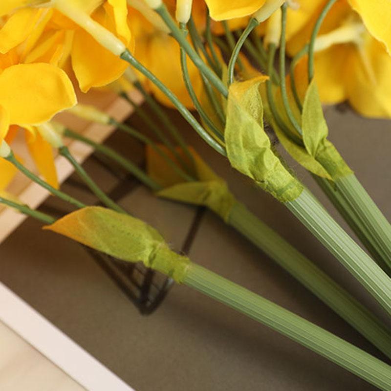 6 Bunches of Daffodils Simulation Artificial Flowers Silk Flowers Small Fresh Home Living Room Vase Flower Arrangement Decoration Ornaments