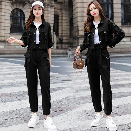 Workwear Suit Women Spring  Autumn Casual Fashion Professional Two-piece Trousers