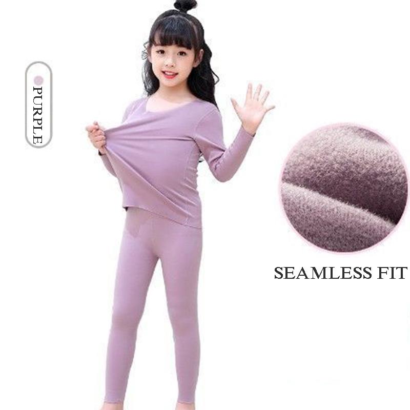 Children's Thermal Underwear Set Self-heating Inner Wear Autumn and Winter Plus Velvet Autumn Clothes Long Trousers