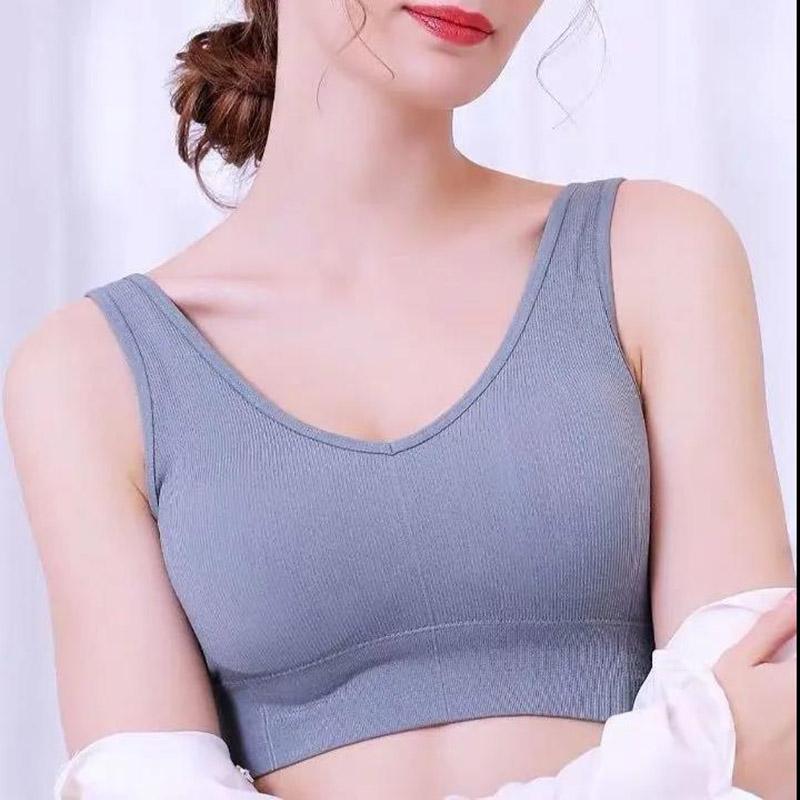 Korean Version of The Shock-proof Sling Gathered No Steel Ring Beautiful Back Elastic Skin-friendly Breathable Vest Type Women's Underwear Bra