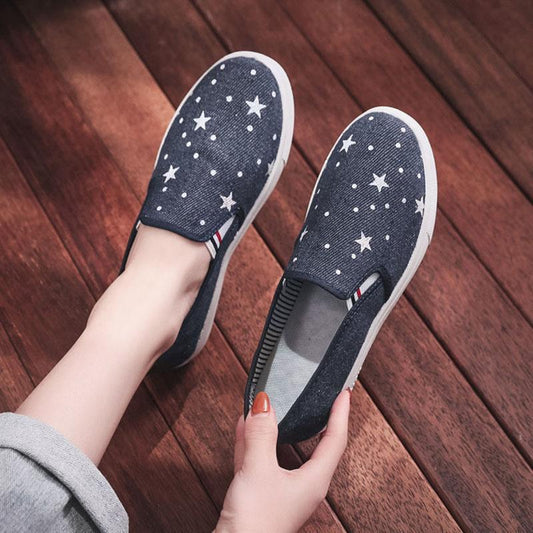 Old Beijing Cloth Shoes Women's One-foot Flat Soft Sole Single Shoes Breathable Canvas Shoes