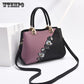 Handbag Fashion Women Leather Embroidery Flower Ladies Shoulder Bag