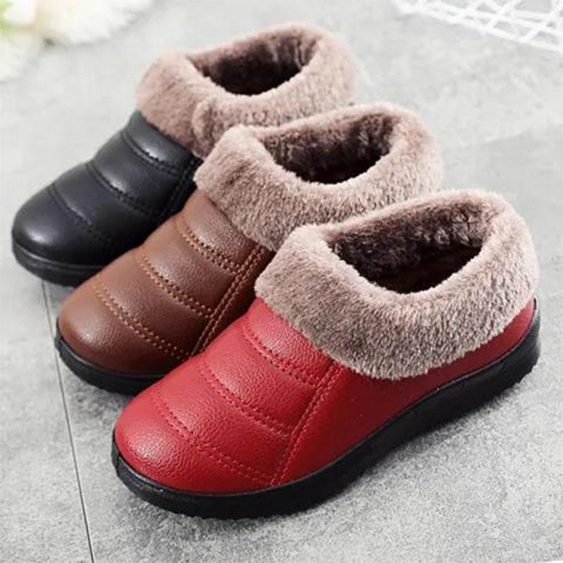 Waterproof Cotton Slippers Winter Men's Bag with Warmth Thick Bottom Indoor Leather Home Cotton Shoes Women Winter