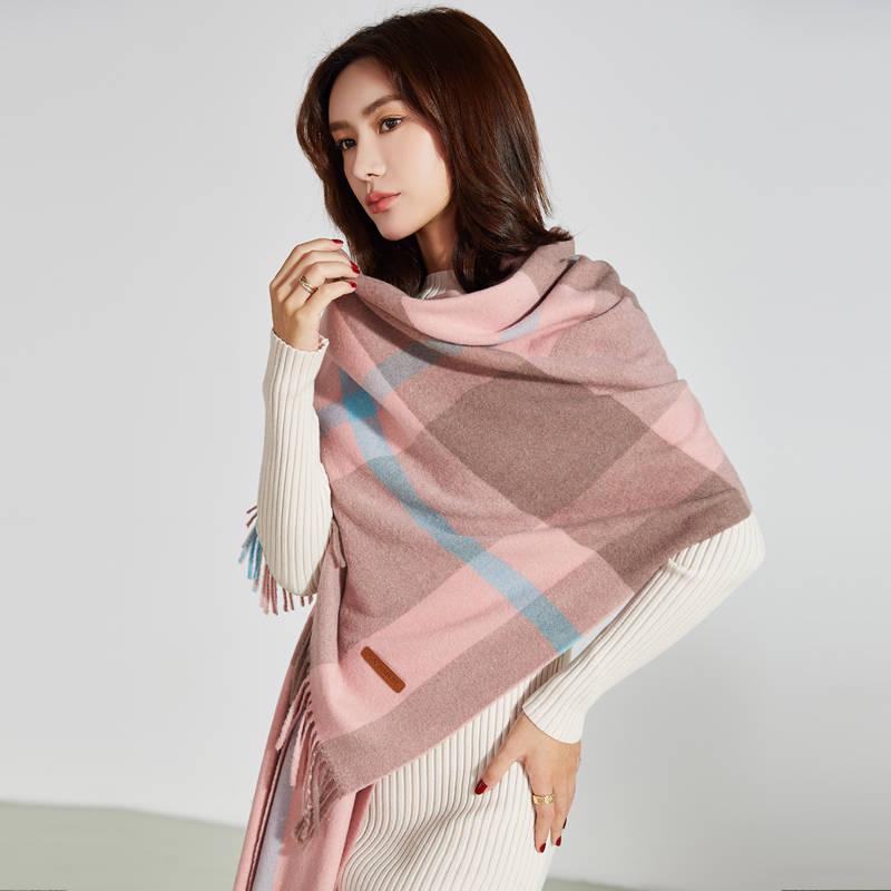 Scarfs for Women Plaid Wool Scarves for Women Winter Warm Female Poncho Cape Fashion Lady Shawls