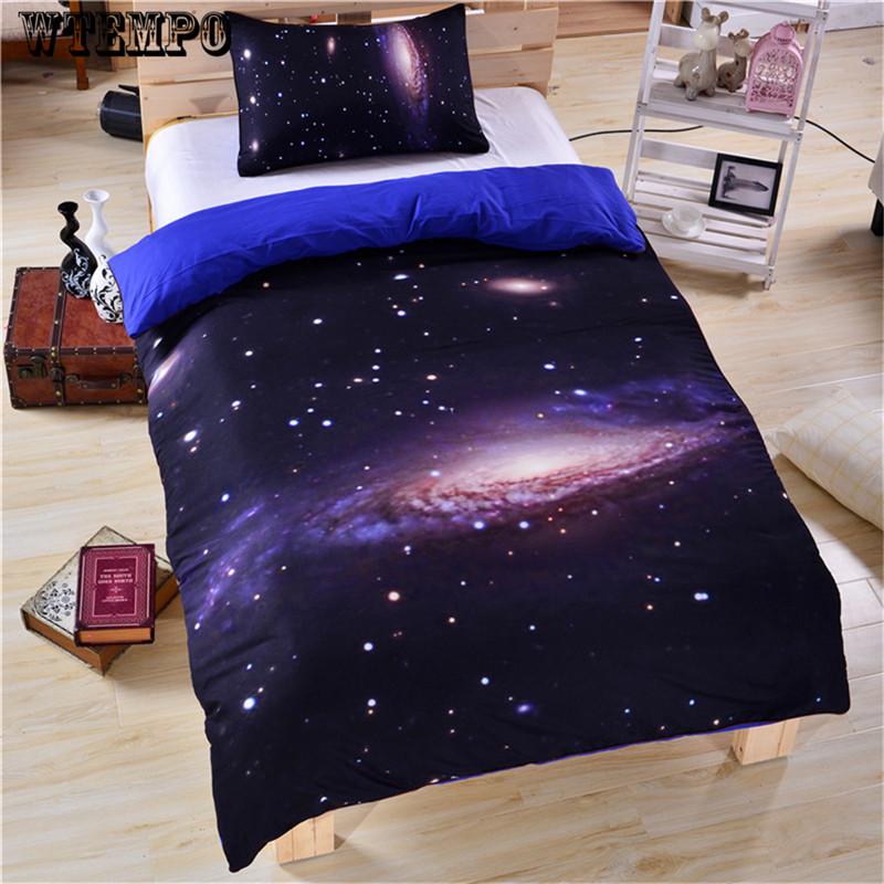 Duvet Cover Fairytale with Sparkling Stars 3D Digital Printing Bedding Sets Black Background