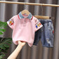 Boys Summer Suits Children's Handsome Trendy Boys By Summer Short-sleeved Tops