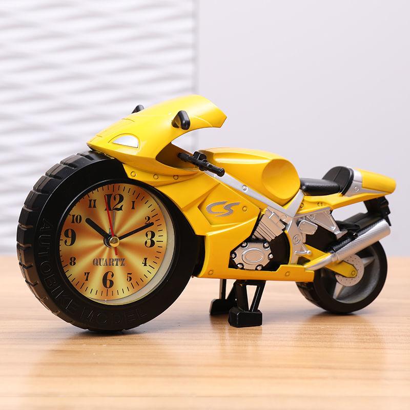 Motorcycle Alarm Clock for Students with Boys Special Children Clock Cartoon Creative Cute Mini Alarm Bedside Clock