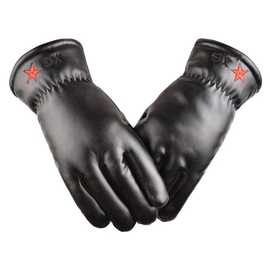 Winter Warm Leather gloves Thick gloves Man fashion gloves Plush Cotton gloves Windproof gloves