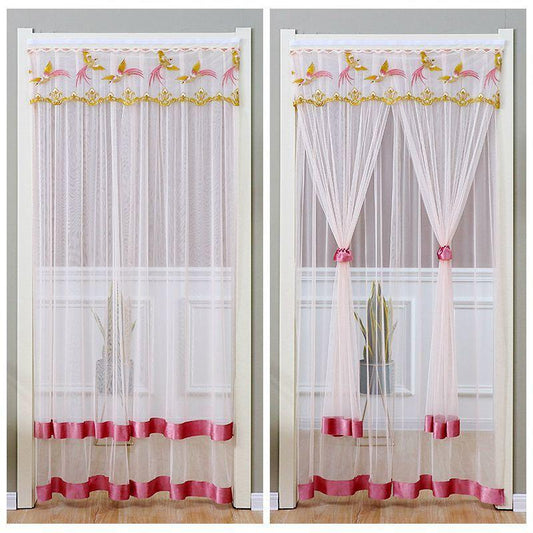 Mosquito Curtain Home Bedroom Kitchen Partition Gauze Curtain Self-adhesive Curtain Velcro Free Perforated Curtain Fabric