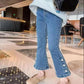 Children's Pants Summer Girls Casual Trousers Flared Pants Slim-fit Jeans Lace Pearl Bow Dot Pants