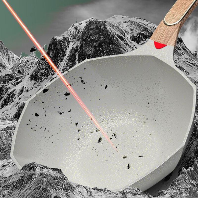 Antibacterial Health Pot Maifan Stone Wok Flat-bottomed Non-stick Wok Wok Household Gas Stove Induction Cooker Special Cookware