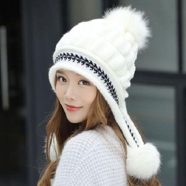 Fashion Woman hat Plush Cotton hat Trendy wild hat Windproof hat Winter Warm hat Thick hat