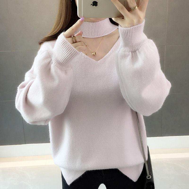 Thick O- Neck Women Sweater Streetwear Knitted Pullovers Top Autumn Winter Christmas Sweater Pull