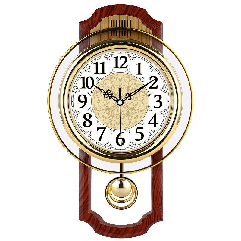 European Style Retro Swing Wall Clock Living Room Simple Fashion Wall Watch Bedroom Silent Quartz Clock Modern Clock