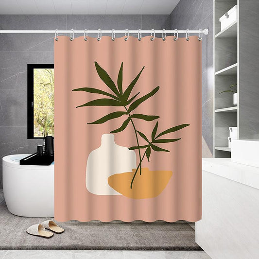 Bathroom Shower Curtain 180*180cm Waterproof Cloth Bathroom Shower Curtain Hanging Curtain Thickening Mold-proof Partition Curtain Free Perforation