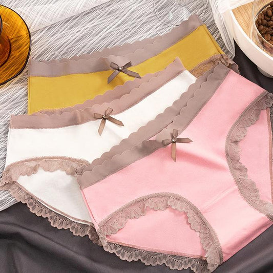 5Pcs/Set Women's Spring Summer Seamless Panties Ladies Breathable Cute Color Matching Underpants