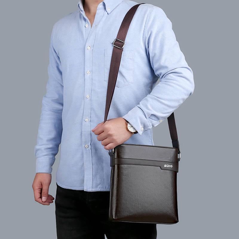 Men's Genuine Leather Briefcase Bag Men Shoulder Bag Computer Top-handle Bags Crossbody Laptop